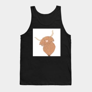 Highland Cow with Colourful Flowers Tank Top